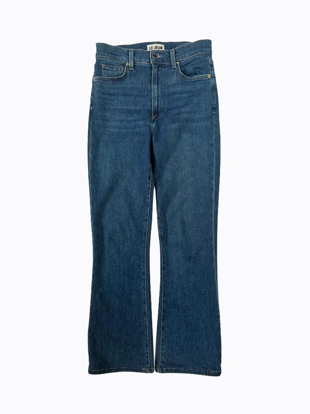 Le Jean by Charlie Gay Remy Flare Jeans 27 High Rise Blue Stretch Denim Wash USA